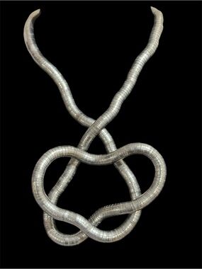 Vintage Bendable Snake Coil Necklace Pewter